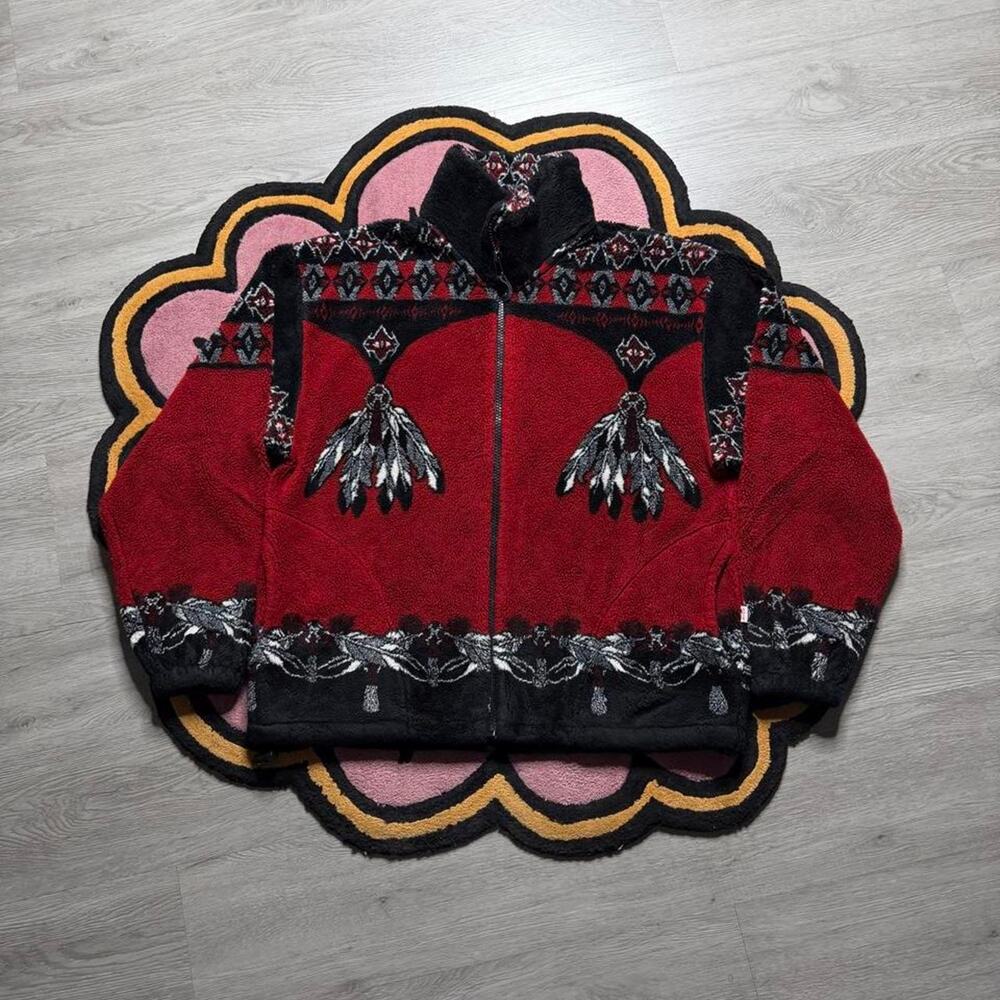 Vintage 90’s Milton Funwear Full Zip Native Dreamcatcher Fleece Jacket Medium